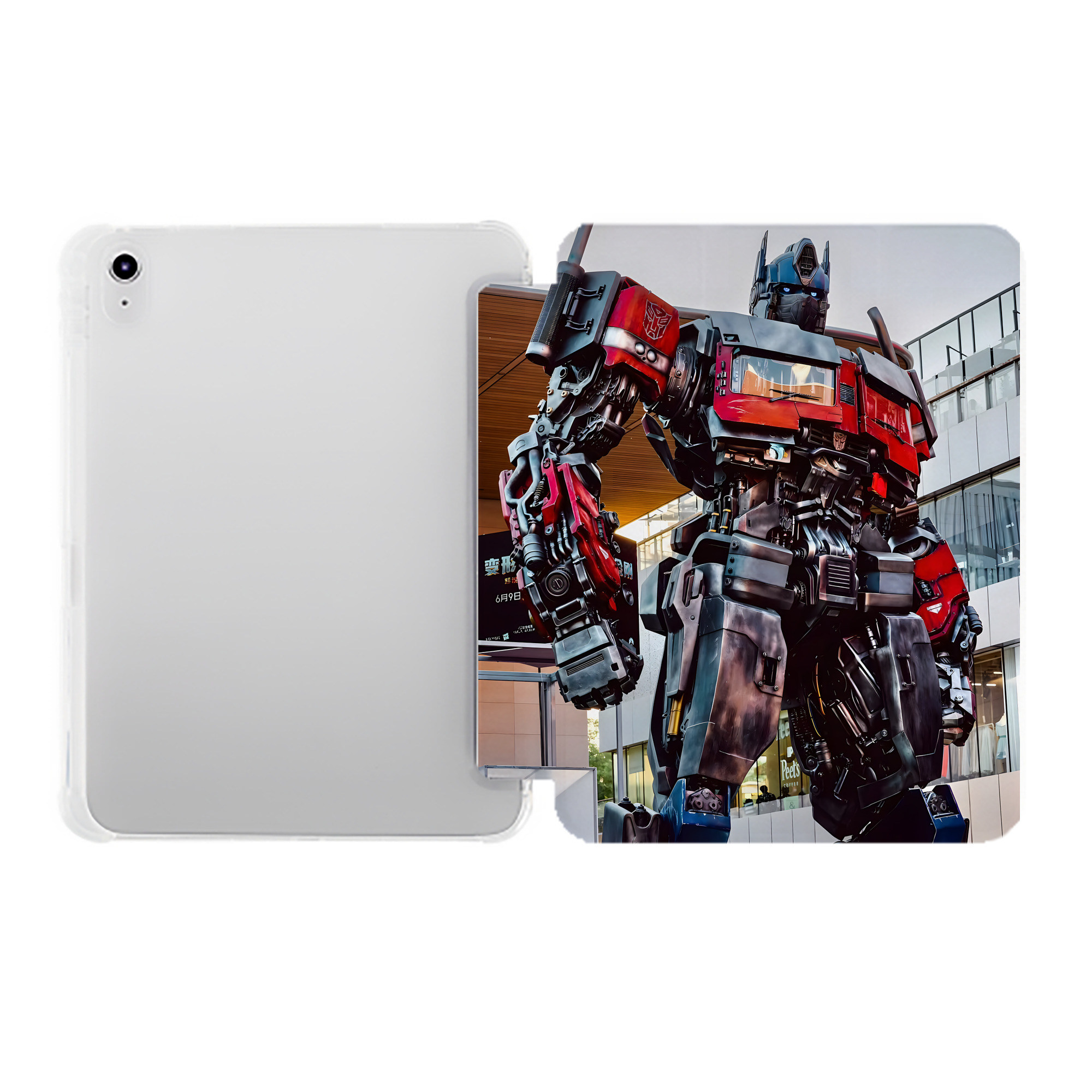 （画像用） Transformers トランスフォーマー IPad ケース ペン収納付き 三つ折りスタンド PUレザー×シリコン 対応機種9.5/10.5/10.9インチ